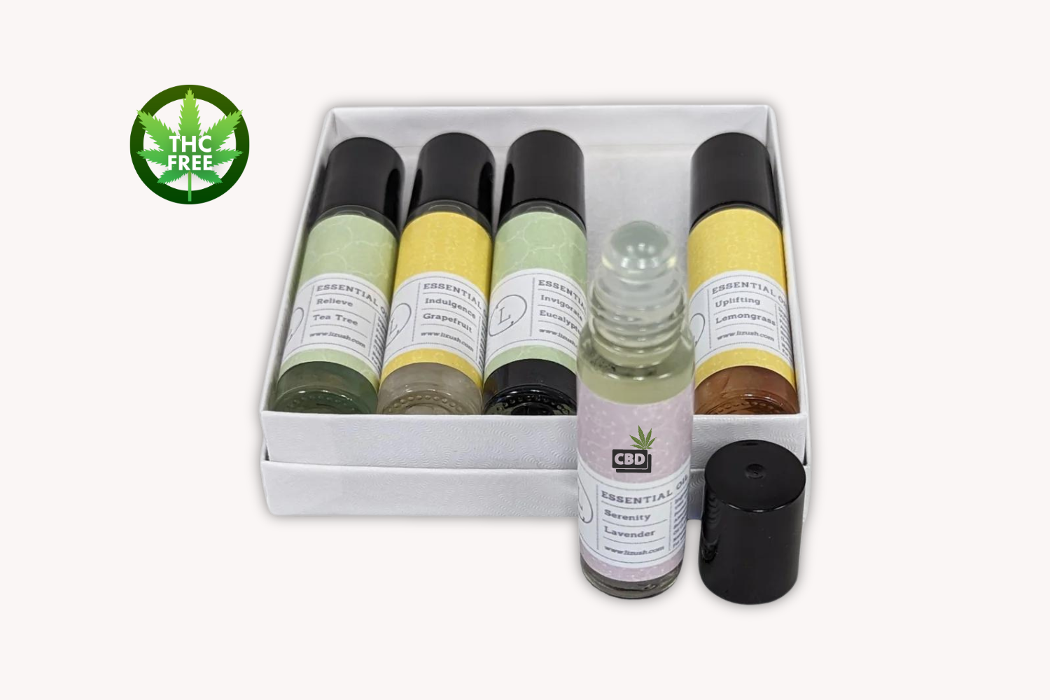 CBD Essential Oils Roll-On set with Crystals and CBD (THC free)-0